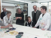 A. Fischer -IHK-, G. Horstkötte-Pausch -JWS Felsberg-, R. Szeltner -GAZ- und Schüler